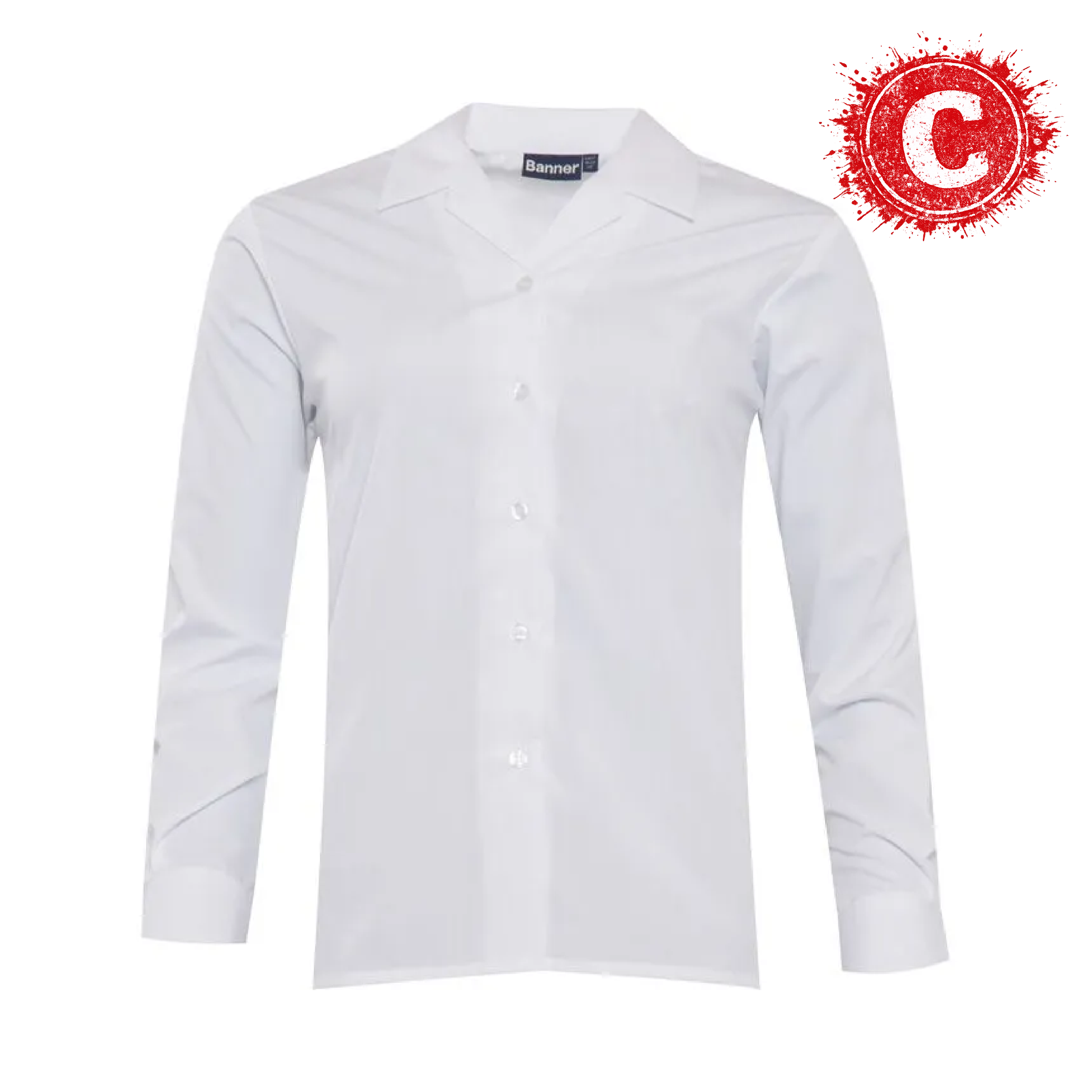 GIRLS TWIN PACK L/S REVERE BLOUSE